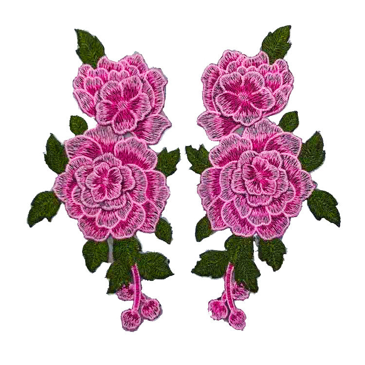 SUPERVALUECHOICE HCSEYB00078 Pair of Floral Embroidery Patches Matching Set 9.64'' X 4.72''