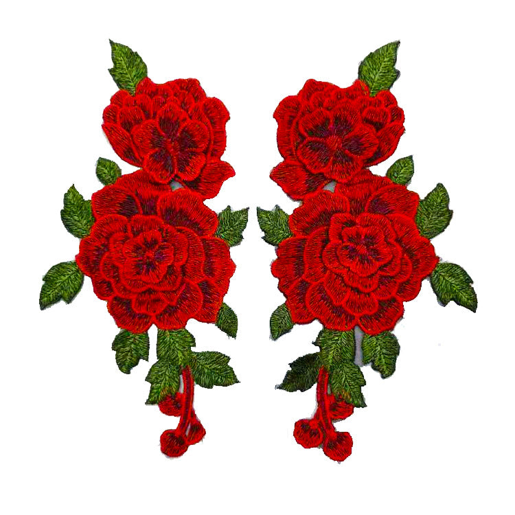 SUPERVALUECHOICE HCSEYB00078 Pair of Floral Embroidery Patches Matching Set 9.64'' X 4.72''