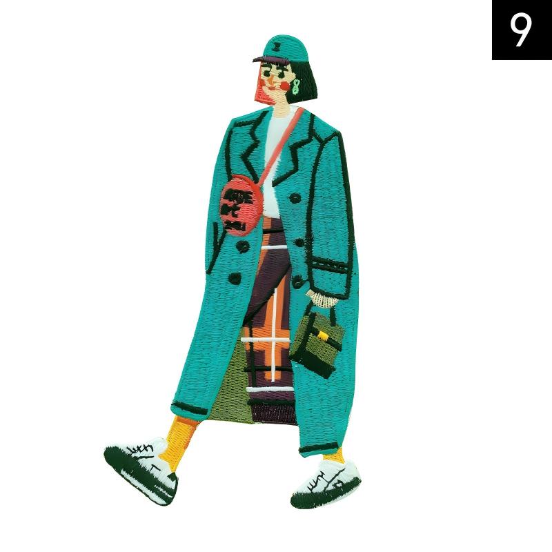 SUPERVALUECHOICE HCSEYSB00106 Stylish Cartoon Fashion Girl Embroidered Iron On Patches Clothing DIY Decor Appliques