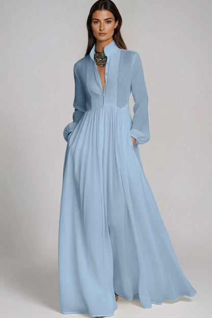 SUPERVALUECHOICE HCSEAA00012 Plunge Ruch Maxi Dress