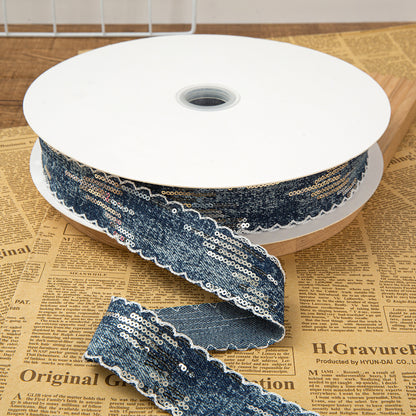 SuperValueChoice HCSEOA011 Denim Thread Decorative Ribbon for Dress Hair Accessory DIY Sewing Craft , width 0.98in width