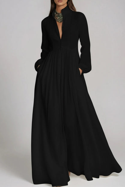 SUPERVALUECHOICE HCSEAA00012 Plunge Ruch Maxi Dress