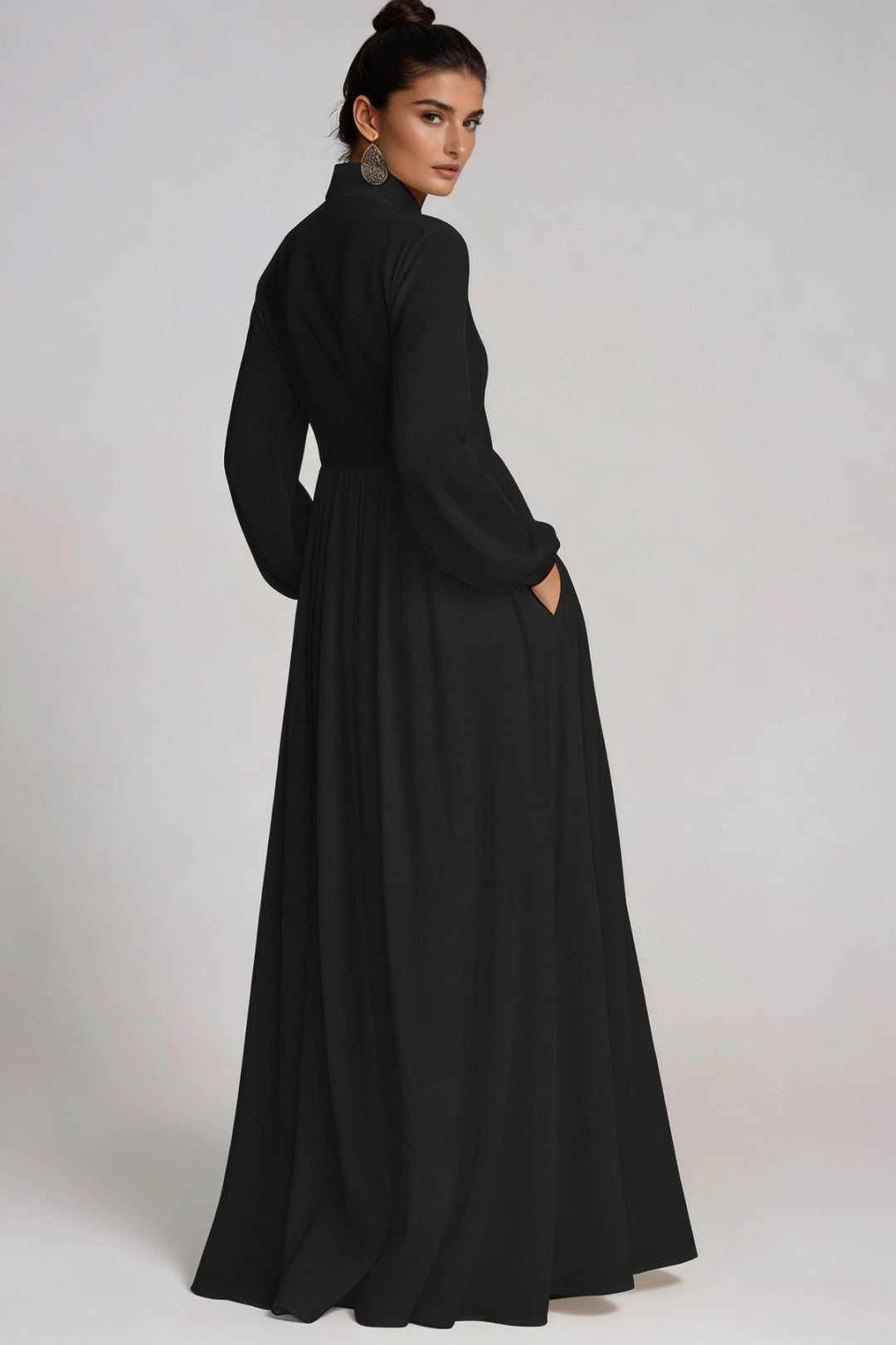 SUPERVALUECHOICE HCSEAA00012 Plunge Ruch Maxi Dress