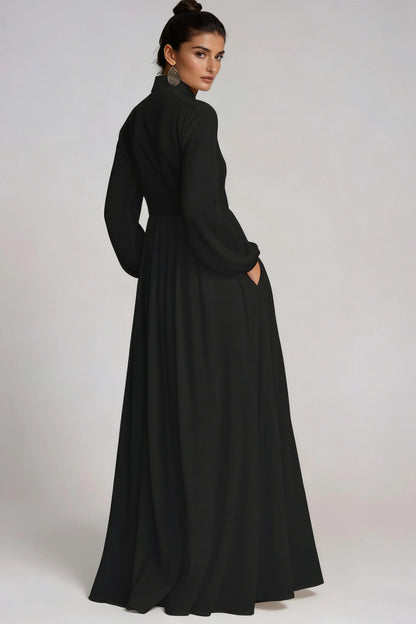 SUPERVALUECHOICE HCSEAA00012 Plunge Ruch Maxi Dress