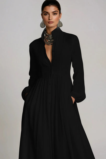 SUPERVALUECHOICE HCSEAA00012 Plunge Ruch Maxi Dress