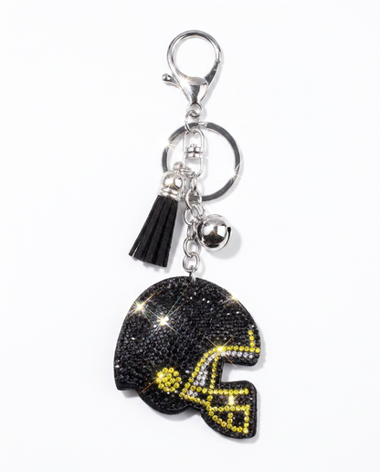SUPERVALUECHOICE HCSESA00051 Sparkly Crystal Sports Helmet Keychain&Brooch