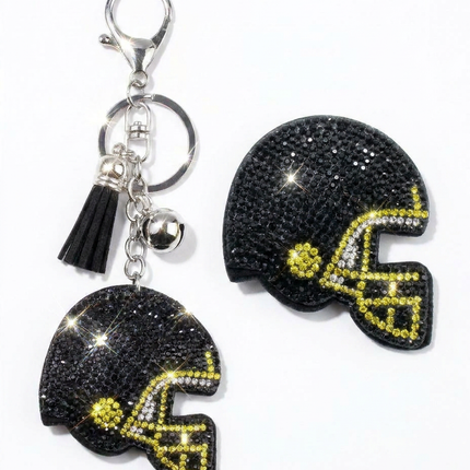 SUPERVALUECHOICE HCSESA00051 Sparkly Crystal Sports Helmet Keychain&Brooch
