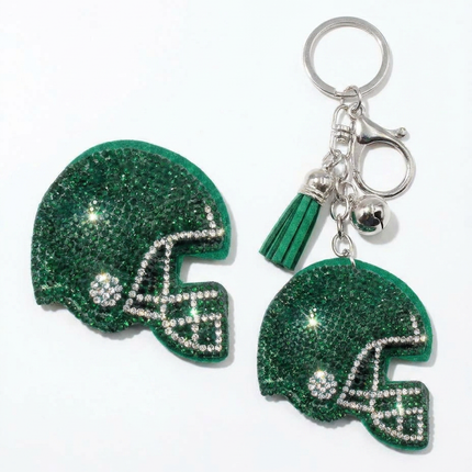 SUPERVALUECHOICE HCSESA00051 Sparkly Crystal Sports Helmet Keychain&Brooch