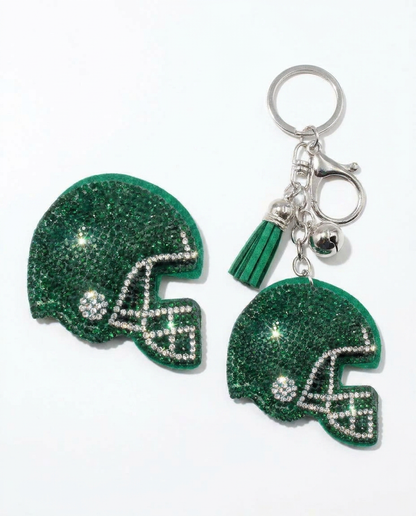 SUPERVALUECHOICE HCSESA00051 Sparkly Crystal Sports Helmet Keychain&Brooch