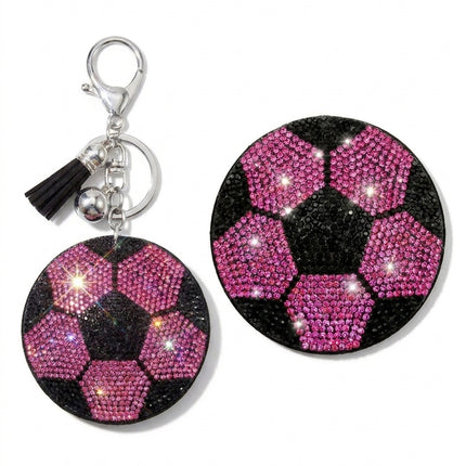 SUPERVALUECHOICE HCSESA00064 Rhinestone Soccer Ball Keychain & Brooch