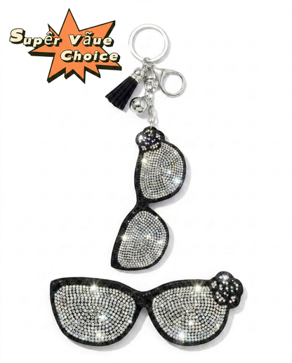 SUPERVALUECHOICE HCSESA00065 Sparkly Crystal Sunglasses Brooch & Keyring