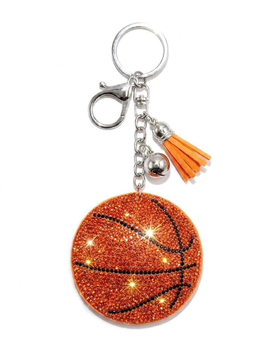 SUPERVALUECHOICE HCSESA00093 Fashion Sports Ball Rhinestone Keychain & Brooch