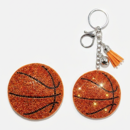 SUPERVALUECHOICE HCSESA00093 Fashion Sports Ball Rhinestone Keychain & Brooch