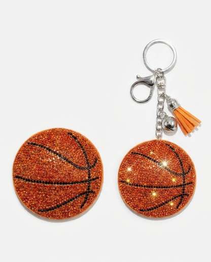 SUPERVALUECHOICE HCSESA00093 Fashion Sports Ball Rhinestone Keychain & Brooch