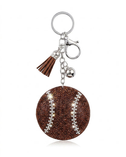 SUPERVALUECHOICE HCSESA00093 Fashion Sports Ball Rhinestone Keychain & Brooch