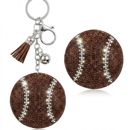 SUPERVALUECHOICE HCSESA00093 Fashion Sports Ball Rhinestone Keychain & Brooch