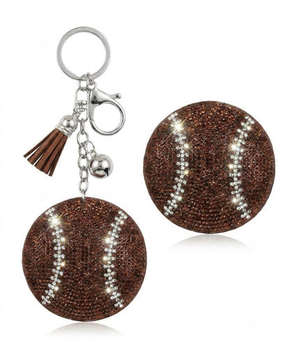 SUPERVALUECHOICE HCSESA00093 Fashion Sports Ball Rhinestone Keychain & Brooch