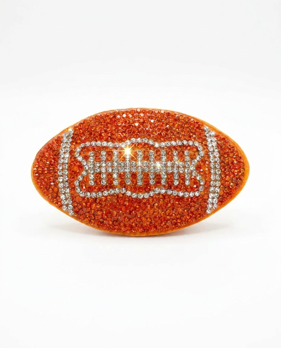 SUPERVALUECHOICE HCSESA00094 Shiny blue football-shaped brooch and keychain