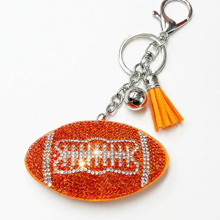 SUPERVALUECHOICE HCSESA00094 Shiny blue football-shaped brooch and keychain