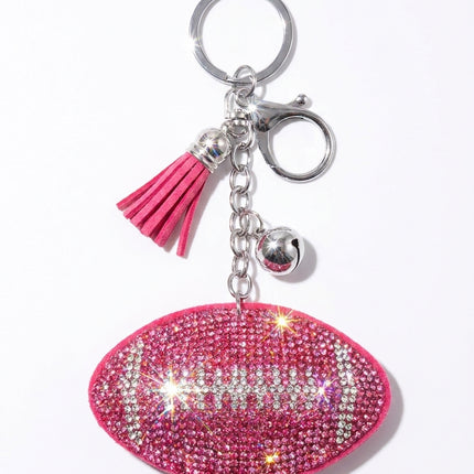 SUPERVALUECHOICE HCSESA00094 Shiny blue football-shaped brooch and keychain