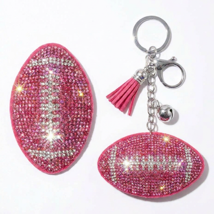 SUPERVALUECHOICE HCSESA00094 Shiny blue football-shaped brooch and keychain