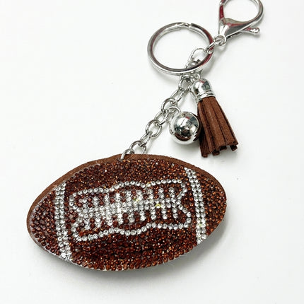 SUPERVALUECHOICE HCSESA00094 Shiny blue football-shaped brooch and keychain