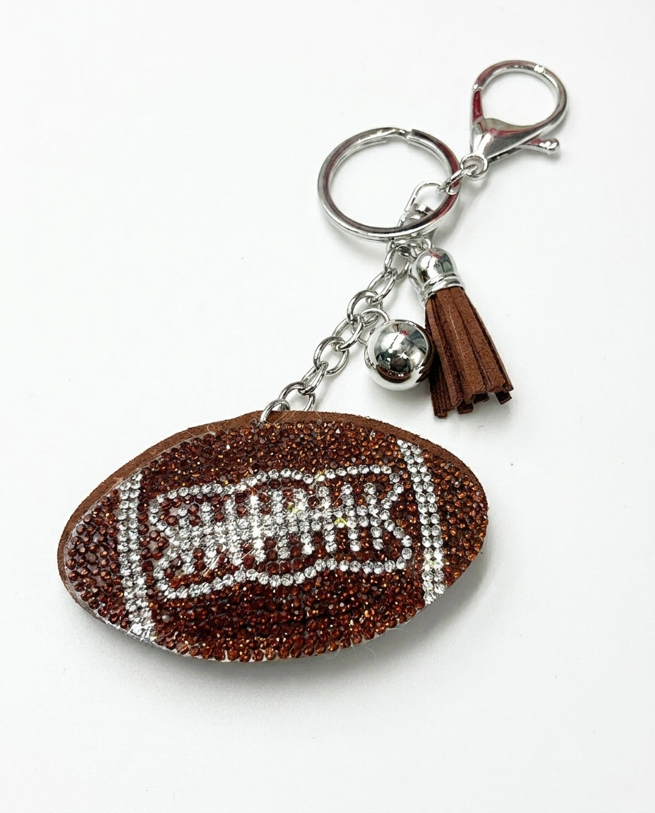 SUPERVALUECHOICE HCSESA00094 Shiny blue football-shaped brooch and keychain