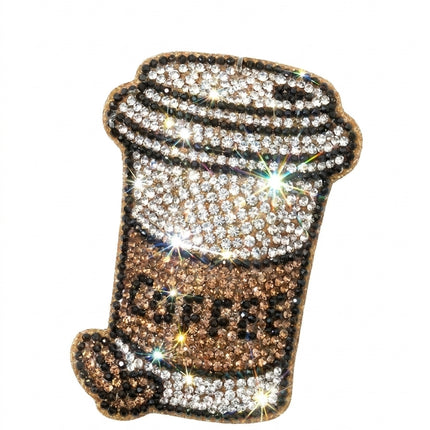 SUPERVALUECHOICE HCSESA00111 Cute Brown Coffee Cup Rhinestone Keychain & Brooch