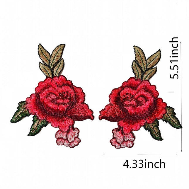 SUPERVALUECHOICE HCSEYB00098 Pair of Floral Embroidery Patches Matching Set