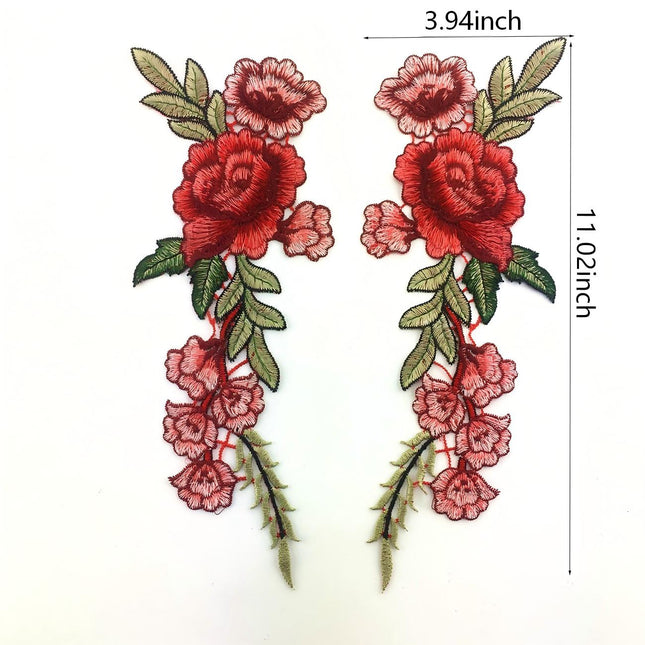 SUPERVALUECHOICE HCSEYB00099 Pair of Floral Embroidery Patches Matching Set