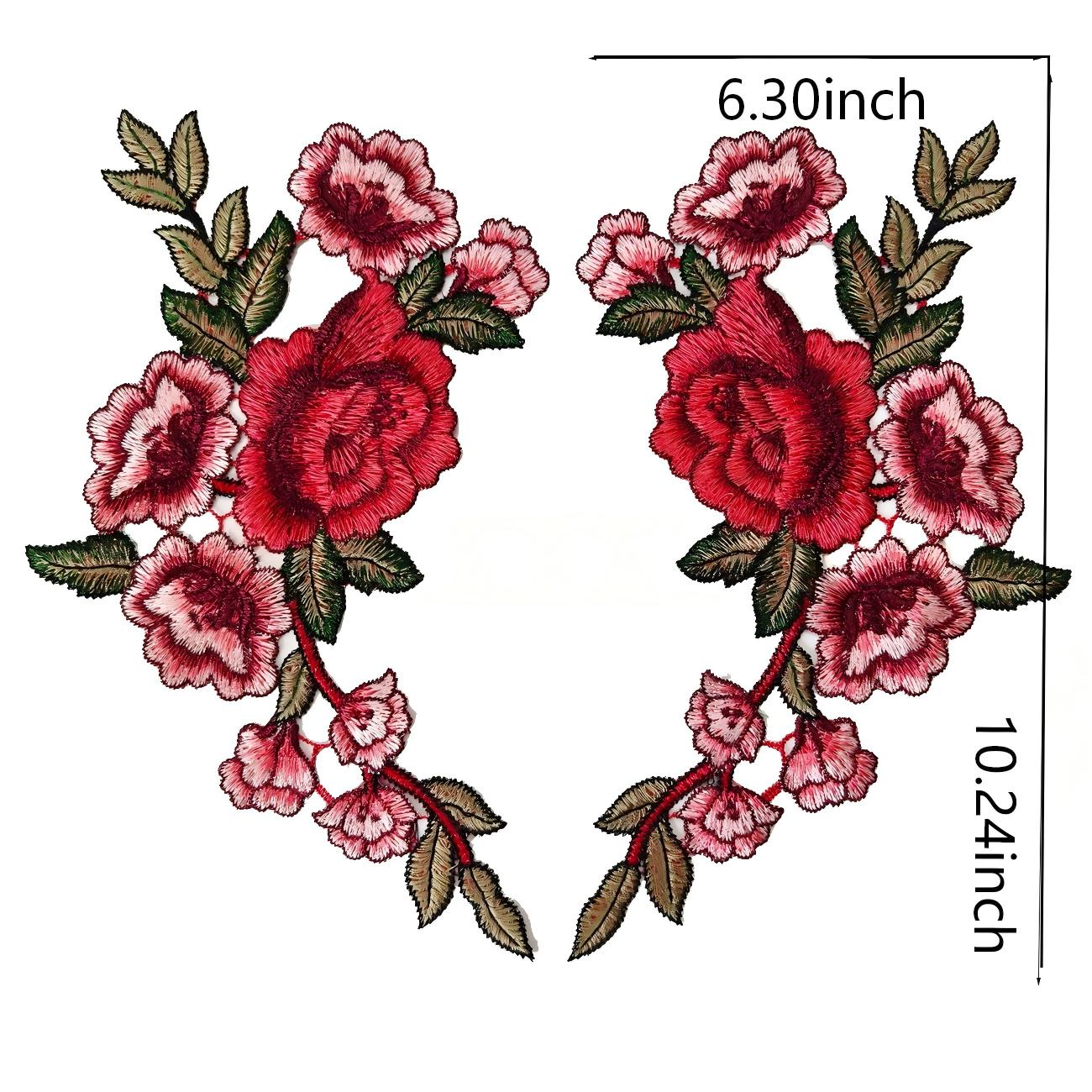 SUPERVALUECHOICE HCSEYB00100 Pair of Floral Embroidery Patches Matching Set