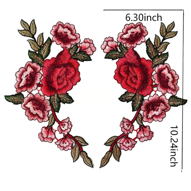 SUPERVALUECHOICE HCSEYB00100 Pair of Floral Embroidery Patches Matching Set