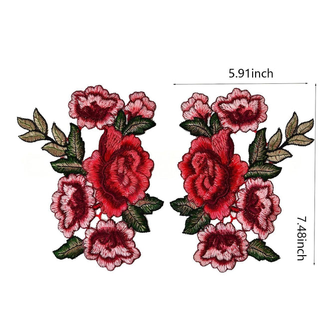 SUPERVALUECHOICE HCSEYB00101 Pair of Floral Embroidery Patches Matching Set