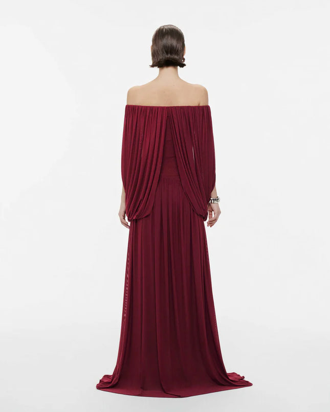 SUPERVALUECHOICE HCSEAA00011 Off Shoulder Ruched Cape Dress