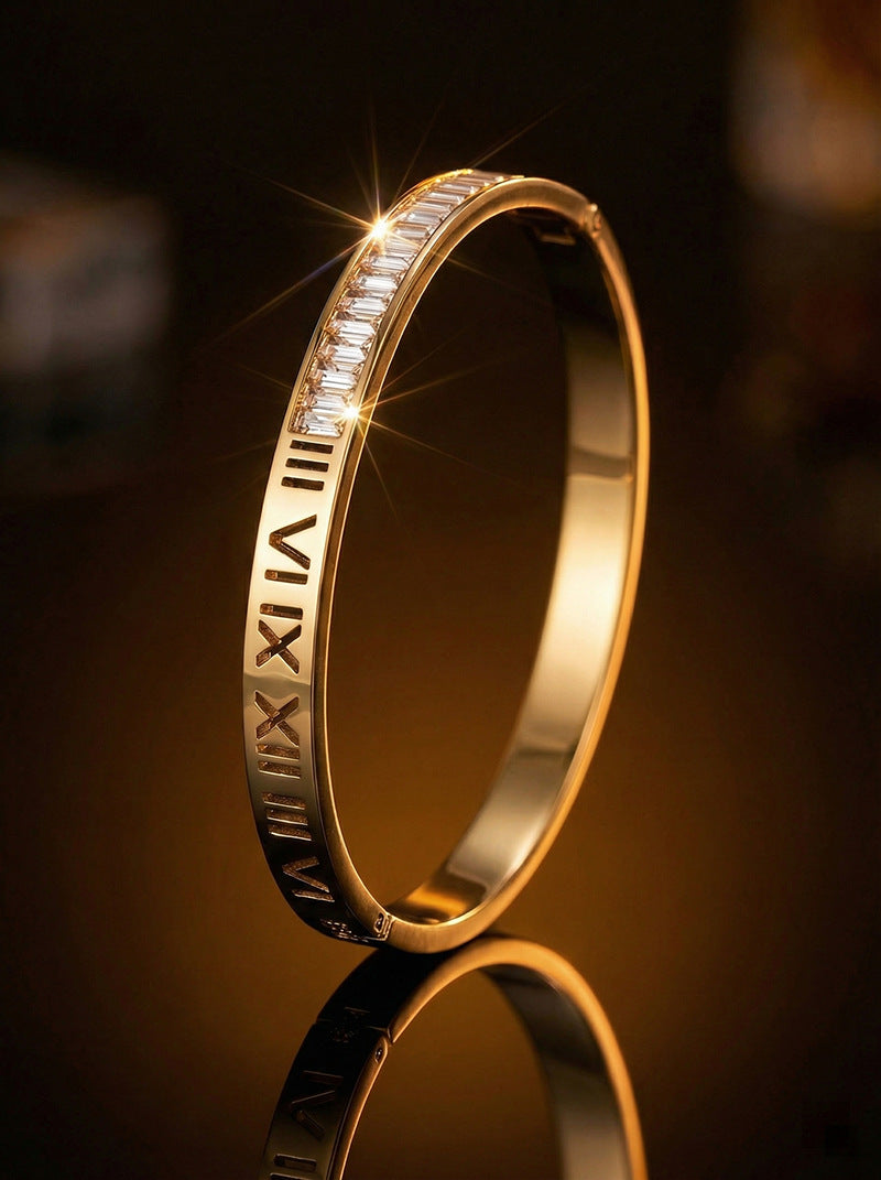SUPÊR VÃLUE CHOICE HCSEX00049 Square-Cut Roman Numeral Bracelet