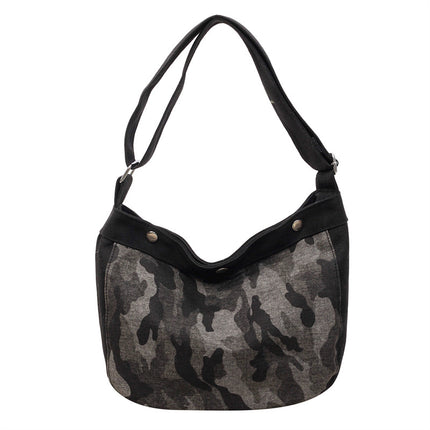 SuperValueChoice HCSEFA00066 Fashion Camouflage Hobo Youth Shoulder Bag for Women Retro Army Green Canvas Crossbody Bags Casual Streetwear Underarm Handbag
