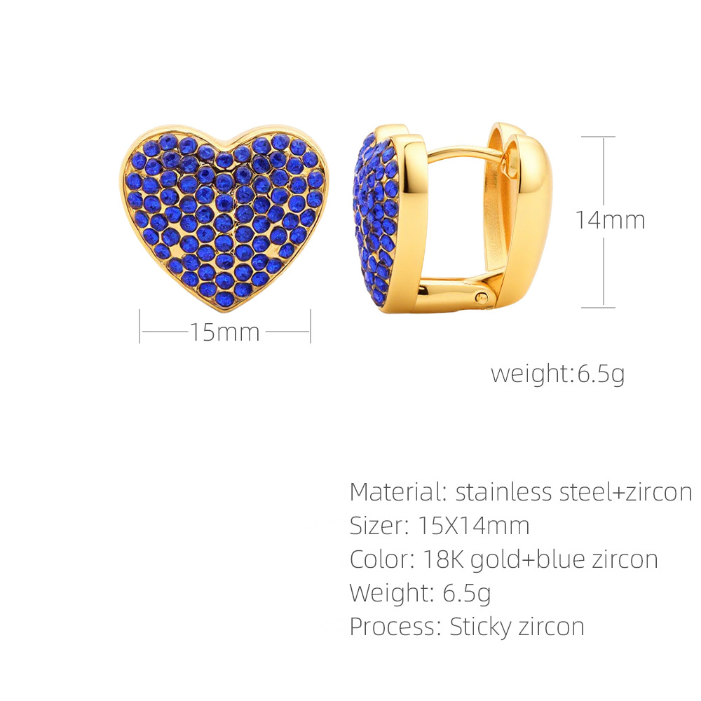 SUPERVALUECHOICE HCSETA00001 Heart-shaped zircon earrings