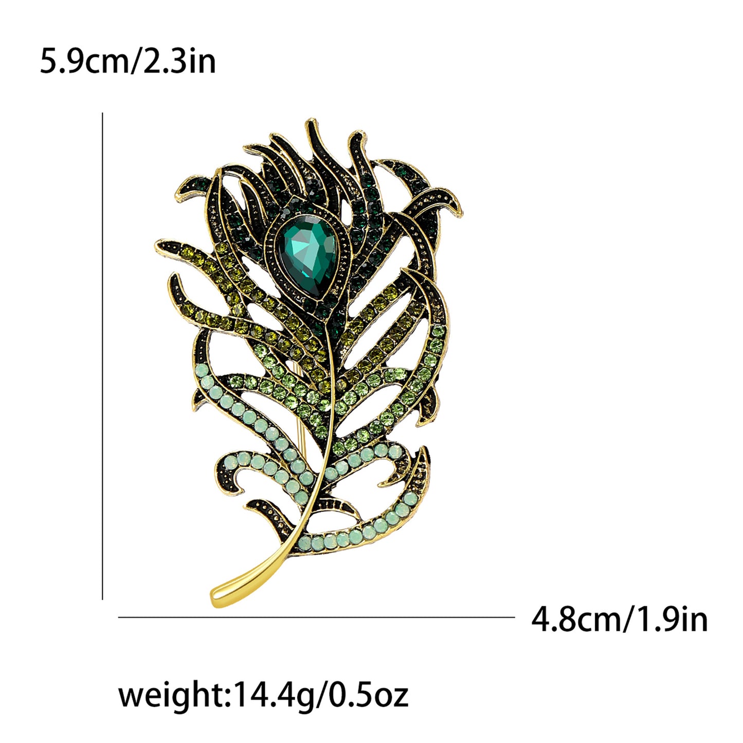 SUPERVALUECHOICE HCSESA00021 Vintage Peacock Feather Brooch