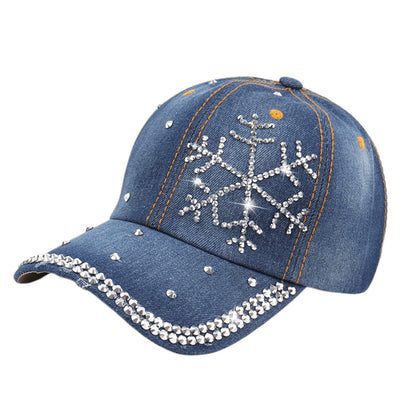 SUPERVALUECHOICE HCSEK00018 Rhinestone Pattern Denim Baseball Cap