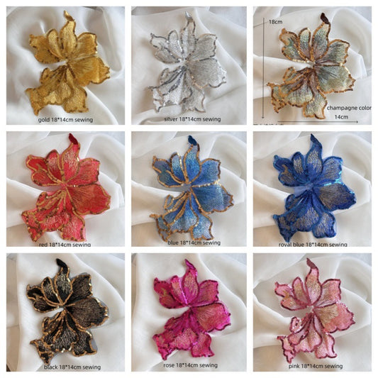 SUPERVALUECHOICE HCSEYC00011 Sequin Flower Embroidered Lace Fabric Patch