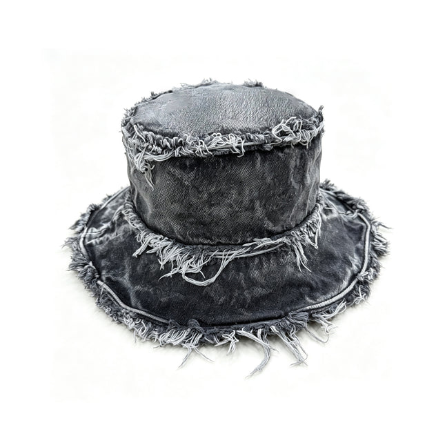 SUPERVALUECHOICE HCSEK00013 Frayed Denim Bucket Hat Vintage Washed Distressed Wide Brim Sun Hat