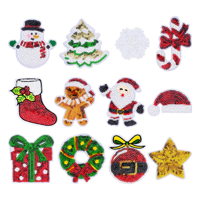 SUPERVALUECHOICE HCSEYH00004 Christmas sequin embroidered fabric patch