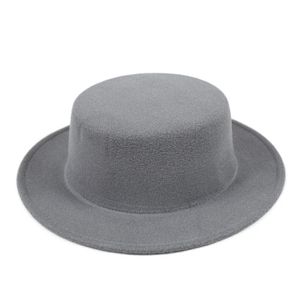 SUPERVALUECHOICE HCSEK00044 Vintage Flat Top Fedora Hat Wide Brim Jazz Style Unisex Cap