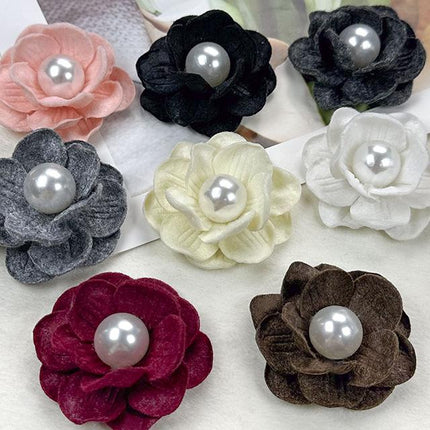 SUPERVALUECHOICE HCSEYD00029 Vintage 3D Pearl Flower Fabric Applique DIY Craft Accessory
