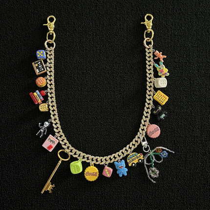 SUPERVALUECHOICE  CHRISTMAS HCSESD00007 Gold Diamond Studded Cuban Chain Bag Pendant