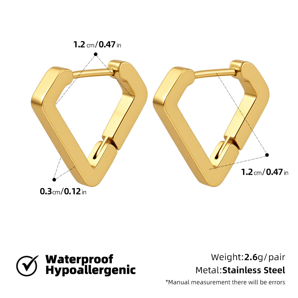 SUPERVALUECHOICE HCSETA00027 Diamond-studded triangle earrings