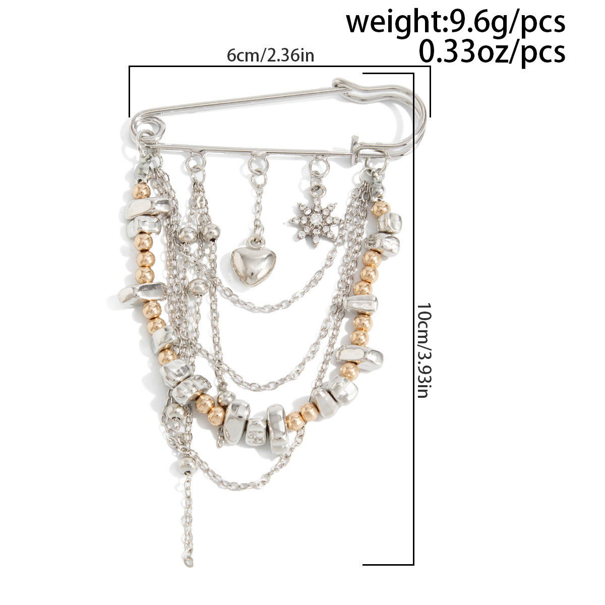 SUPERVALUECHOICE HCSESA00006 Fashionable Irregular CCB Fringe Chain Brooch