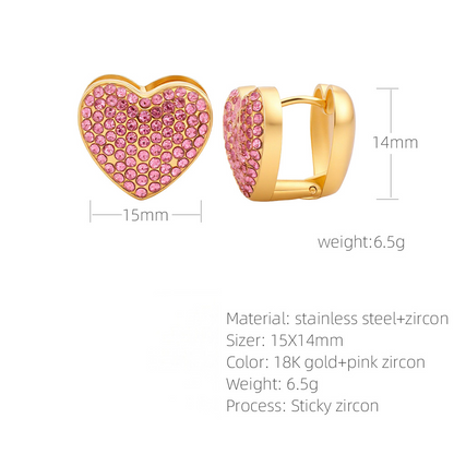 SUPERVALUECHOICE HCSETA00001 Heart-shaped zircon earrings