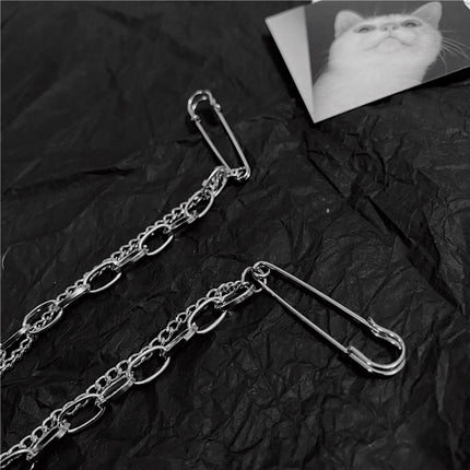 SUPERVALUECHOICE HCSESA00107 Double Pin Long Metal Chain Clip Brooch