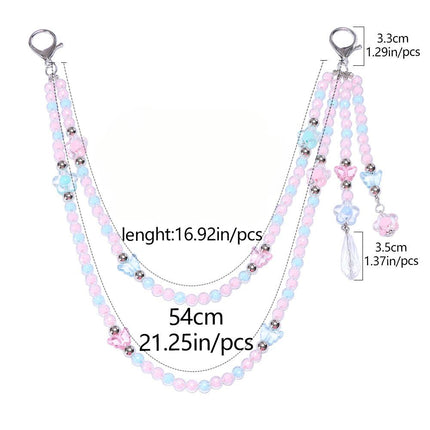 SUPERVALUECHOICE  CHRISTMAS HCSESD00004 DIY Pastel Beaded  Chain, Pink Blue Layered Crystal Chain